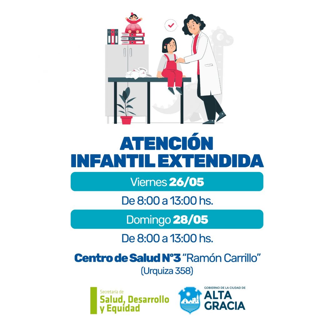 ATENCIÓN INFANTIL EN HORARIO EXTENDIDO: ASÍ SERÁ EL CRONOGRAMA EL FIN DE SEMANA DEL 25 DE MAYO