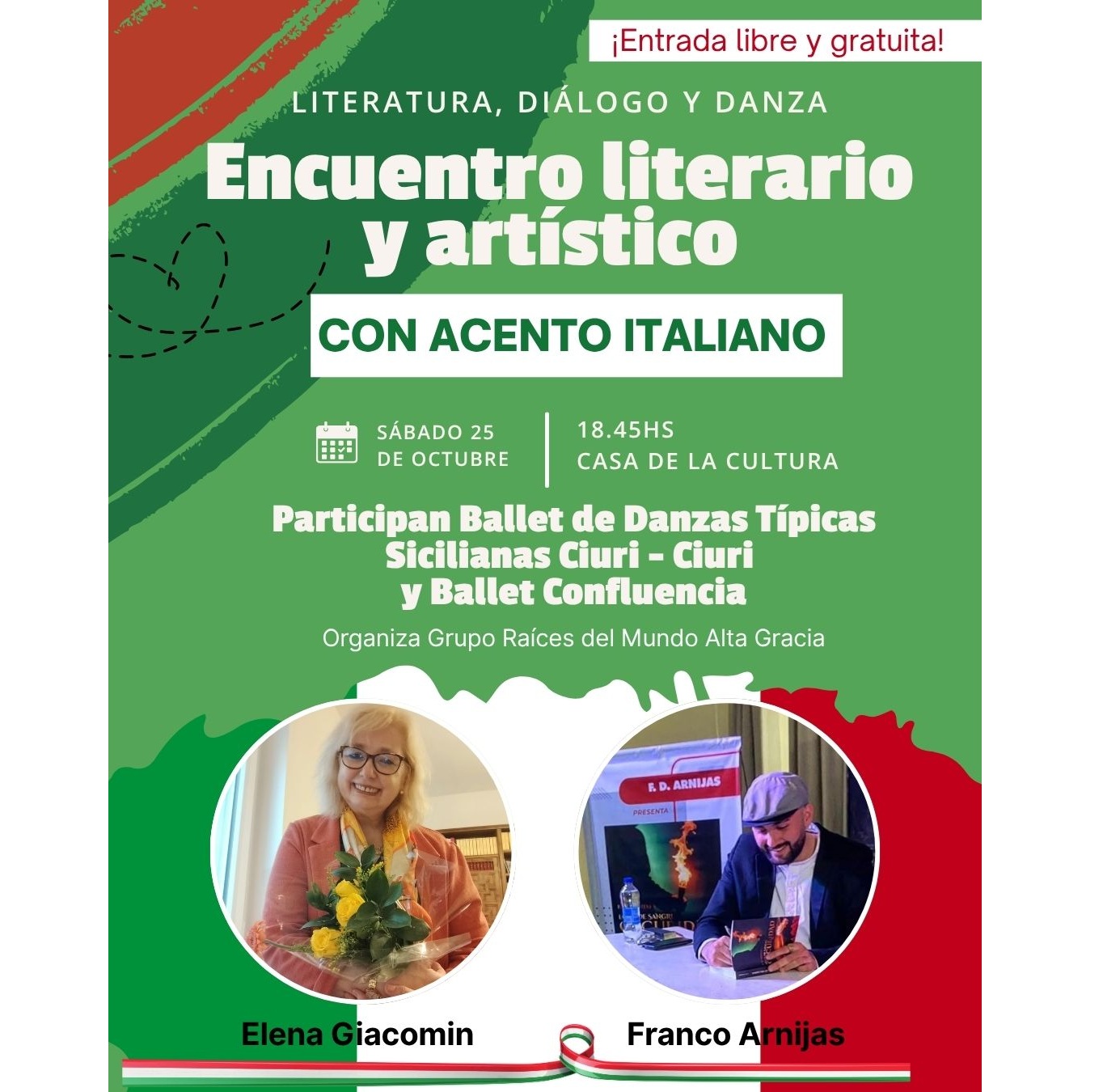 Encuentro literario y artístico con acento italiano en la Casa de la Cultura