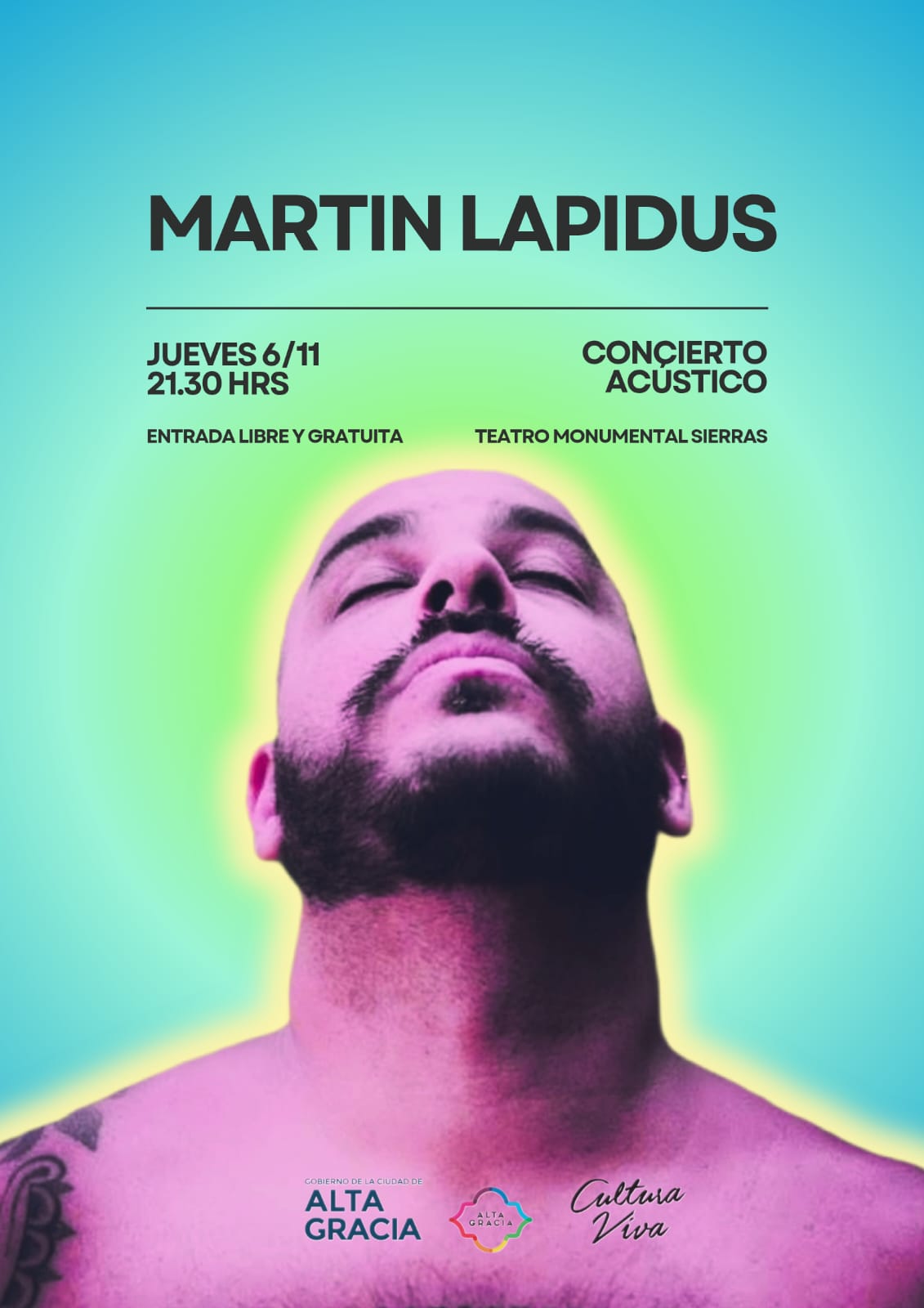 MARTIN LAPIDUS VUELVE CON CANCIONES AL MONUMENTAL