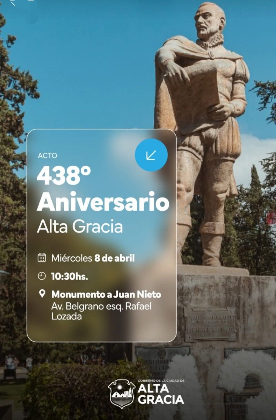 Alta Gracia celebra su 438 Aniversario