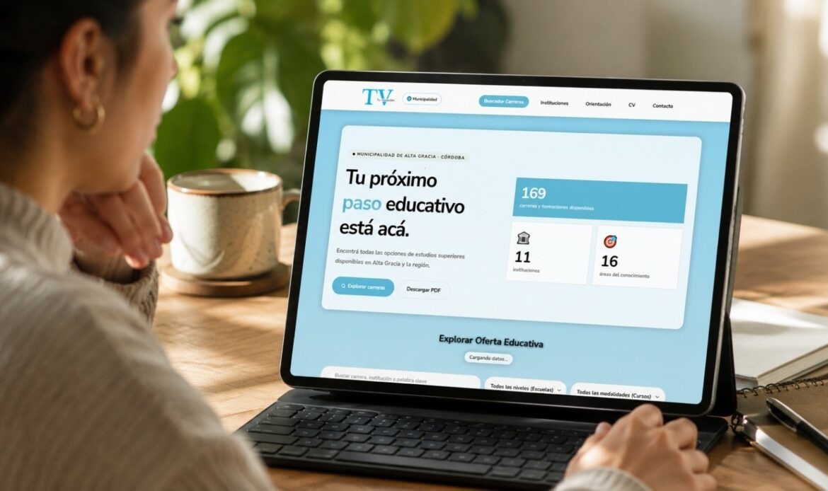 Educación: Se puso en funcionamiento “Tu Vocación”, la plataforma que reúne la oferta educativa de Alta Gracia en un solo lugar