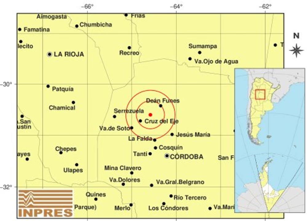 Un sismo en el norte de la provincia de Córdoba se sintió fuerte en Alta Gracia