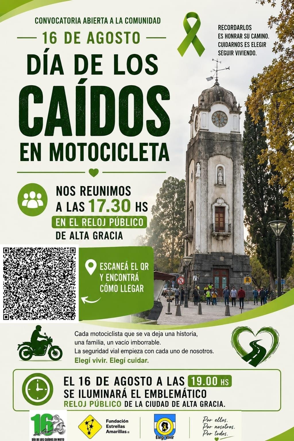 Alta Gracia invita a participar de una caravana en conmemoración del “día de los caídos en motocicletas”
