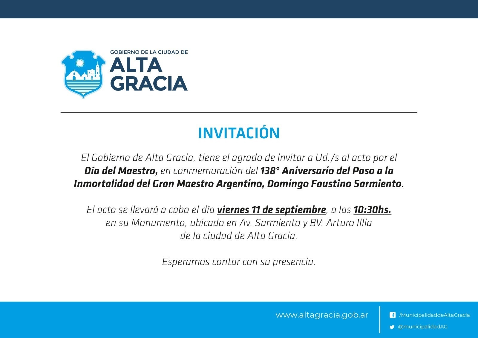 Invitación al acto por el DÍA DEL MAESTRO